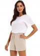 Women's Casual Cotton Shorts Drawstring Comfortable Elastic Waist Shorts