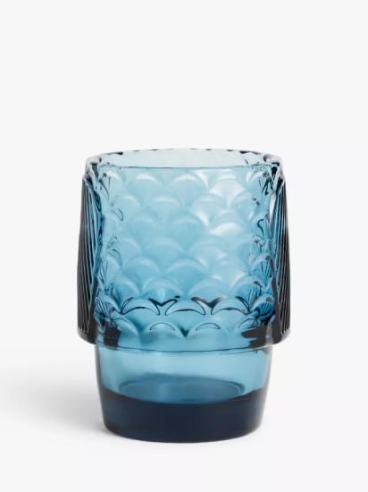 Fish Stacking Glass Tumblers, Set of 4, 220ml, Teal